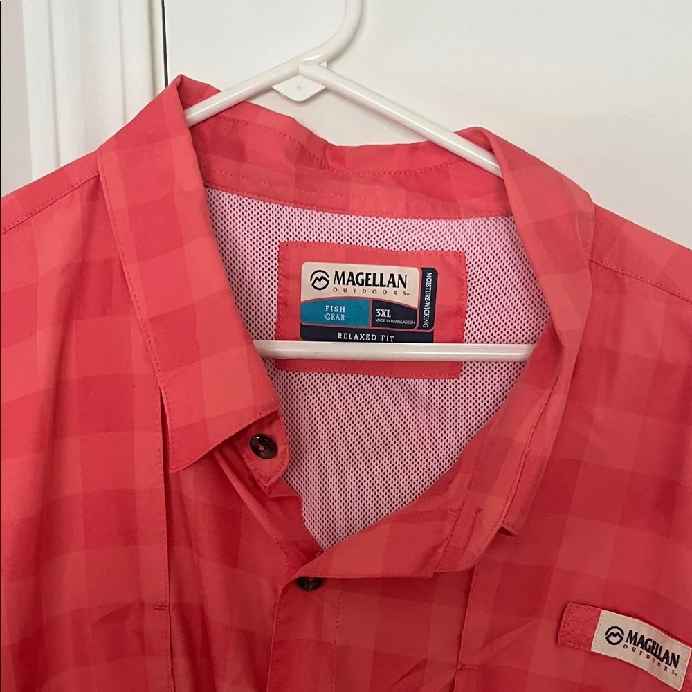 Magellan Outdoors Men's Red Plaid Button Down Shirt - Picture 2 of 3